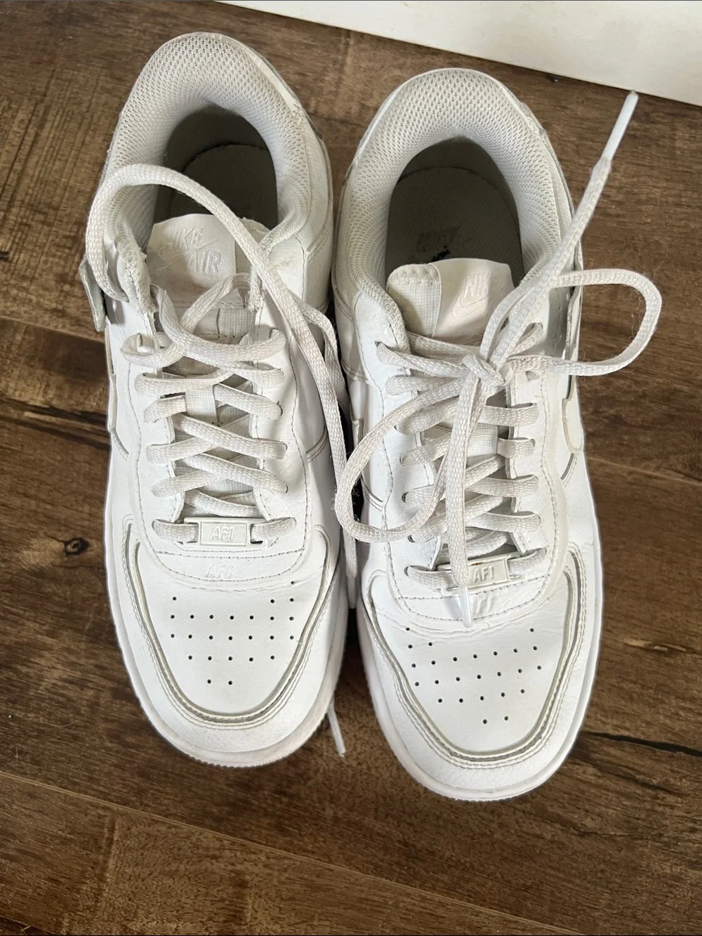 Nike Air Force 1 Low Platform Sneakers in White - Picture 2 of 4